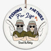 Husband Wife Fishing Partners Personalized Circle Ornament