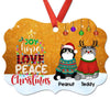 Joy Hope Love Peace Christmas Cats Personalized Christmas Ornament