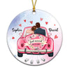 Just Married Wedding Car Personalized Circle Ornament