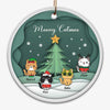 Layer Background Merry Christmas Cats Personalized Circle Ornament