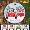 Life Is Better With Dogs Doll Girl Personalized Circle Ornament