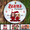 Life Is Better With Sisters Doll Besties Personalized Circle Ornament