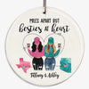 Long Distance Besties Sisters Modern Girls Personalized Circle Ornament