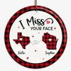 Long Distance Besties Sisters Siblings Family Checkered Personalized Circle Ornament