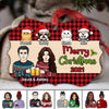 Merry Christmas Couple & Dog Cat Personalized Christmas Ornament