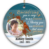 Missing You Heartache Memorial Personalized Circle Ornament