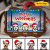 Most Wonderful Time Dog On Window Personalized Christmas Ornament