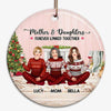 Mother & Daughter Linked Together Christmas Personalized Circle Ornament