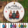 Mother Daughter Sitting Christmas Gift Personalized Circle Ornament