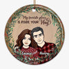 My Favorite Place Is Inside Your Hug Couple Personalized Circle Ornament