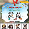 Naughty Peeking Dog Dear Santa Personalized Christmas Ornament