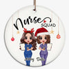 Nurse Squad Besties Christmas Personalized Circle Ornament