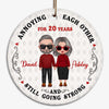 Old Couple Annoying Each Other Personalized Circle Ornament