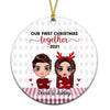 Our First Christmas Doll Personalized Circle Ornament