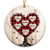 Patterned Tree Family Personalized Circle Ornament