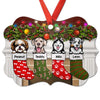 Peeking Dogs In Christmas Stockings Personalized Christmas Ornament