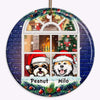 Peeking Dogs Looking Outside Window Christmas Personalized Circle Ornament