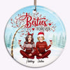 Pretty Besties Under Berry Tree Personalized Circle Ornament