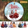 Pretty Besties Under Berry Tree Personalized Circle Ornament