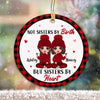 Red Patterned Doll Besties Personalized Circle Ornament