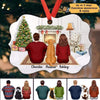 Sitting By The Fireplace Dogs Couple Family Gift Personalized Christmas Ornament