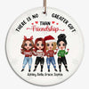 Snow Pattern Doll Besties Sisters Brothers Siblings Men & Women Guys & Girls Christmas Gift Personalized Circle Ornament