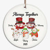 Snowman Family Personalized Circle Ornament