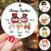 Snowman Family Personalized Circle Ornament