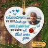 Sometimes We Just Look Up Memorial Photo Personalized Heart Ornament