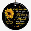 Sunflower My Mind Still Talks To You Personalized Memorial Circle Ornament