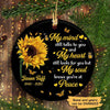 Sunflower My Mind Still Talks To You Personalized Memorial Circle Ornament