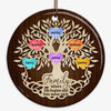 Tree Of Life Heart Name Christmas Personalized Decorative Circle Ornament