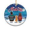 You Me And The Dogs In Snow Personalized Circle Ornament