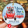 You Me Dogs In Car Christmas Personalized Circle Ornament