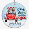You Me Dogs In Car Couple Personalized Circle Ornament