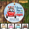 You Me Dogs In Car Couple Personalized Circle Ornament