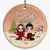 You Me & The Sleeping Dogs Doll Couple Personalized Circle Ornament