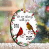 Always With You Holly Branch Christmas Memorial Personalized Oval Ornament