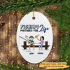 Fishing Partners For Life Couple Personalized Oval Ornament