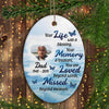 Your Life Was A Blessing Memorial Personalized Oval Ornament