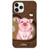 Cute Pig Lea Pattern Personalized Phone Case