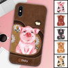 Cute Pig Lea Pattern Personalized Phone Case