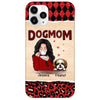 Dog Mom Red Patterned Personalized Phone Case