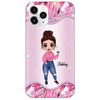 Doll Girl Character Metal Pattern Personalized Phone Case