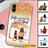 Fall Season Woman And Dog Personalized Phone Case