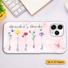 Family Watercolor Flowers Personalized Phone Case