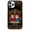 Galaxy Doll Couple Sitting Gift For Him For Her Personalized Phone Case