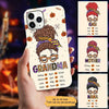 Grandma Mom Halloween Patterned Messy Bun Personalized Phone Case