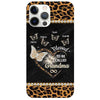 Heart Butterflies Grandma Leopard Personalized Phone Case
