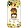 Messy Bun Sunflower Mom Life Personalized Phone Case